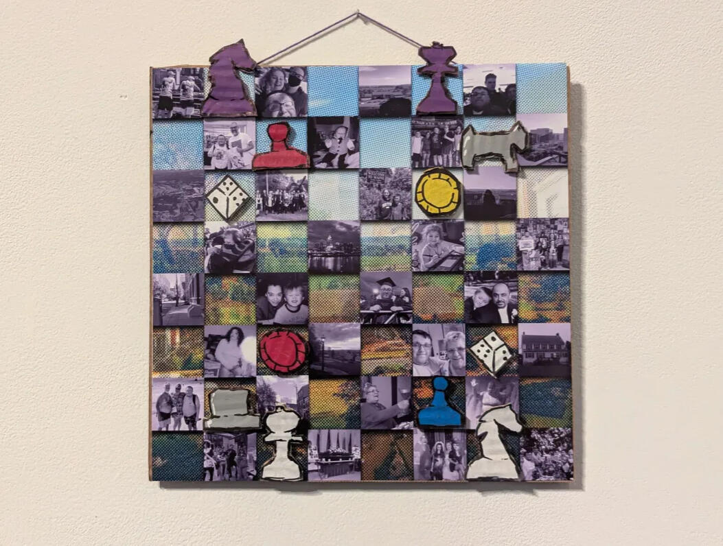 My Game of Life (2025) - Digital Photo Collage &amp; Cardboard